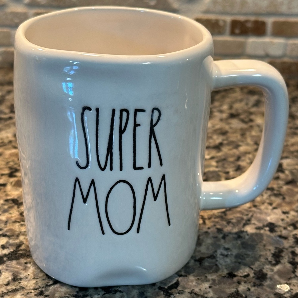 Rae Dunn "SUPER MOM" Ceramic Mug
